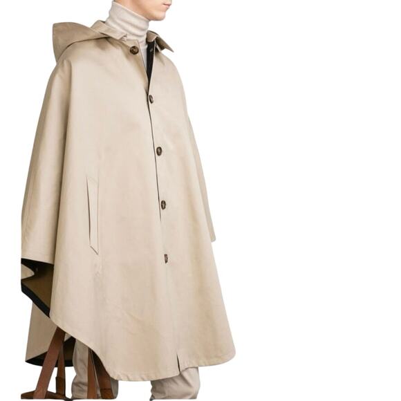 Zara mens Trench coat cape with hood size L in mint condition - Picture 2 of 11